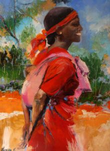 Voir le détail de cette oeuvre: L'Africaine et la robe rouge